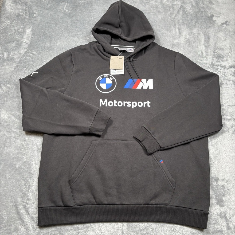 Puma BMW M Motorsport Hoodie Men's XXL Black Pullover Logo Sweatshirt NWT